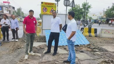 सिंहस्थ 2028 निर्माण कार्य का निरीक्षण करते अधिकारी